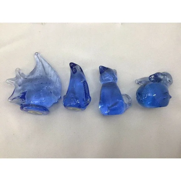 UNITED STATES COMMEMORATIVE FINE ART GALLERY 4 BLUE CRYSTAL PAPERWEIGHTS - Picture 8 of 12